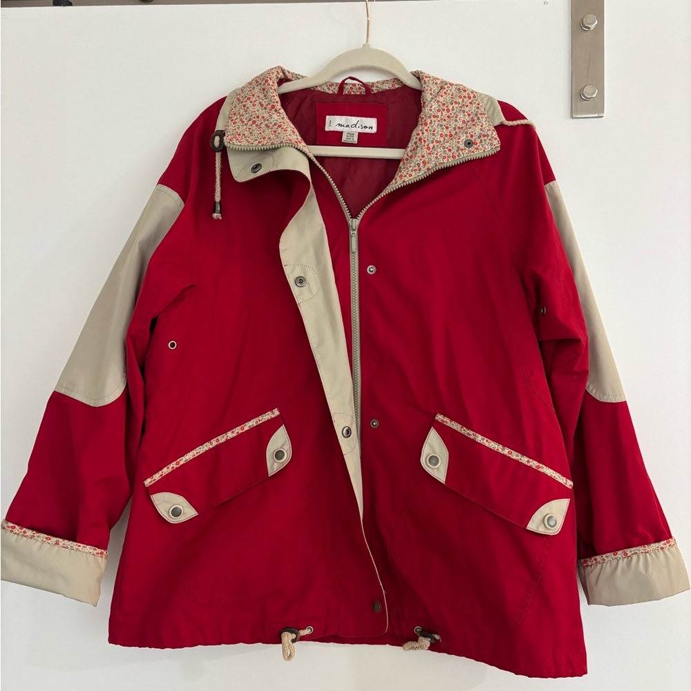 1 Madison Red and Tan Utility Jacket